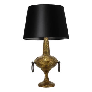 Brutalist Gilded Bronze Lamp by Max Bre 1970s For Sale