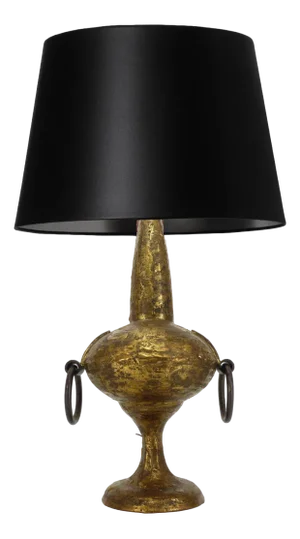 Brutalist Gilded Bronze Lamp by Max Bre 1970s