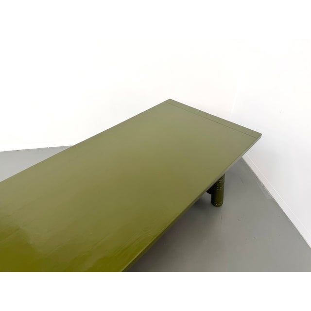 Olive Green Lacquered Dining Table from DLG Georges Robert, 1970 For Sale - Image 13 of 18
