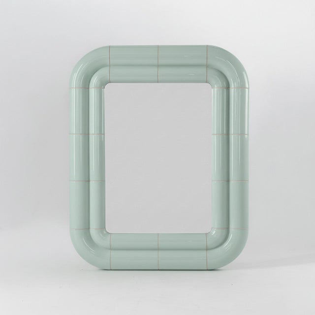 Turquoise Portalito Mirror in Pastel Mint by Tilecito For Sale - Image 8 of 8