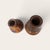 A Pair of sculptural lava glazed pottery vessels No Potter's markings, but in the style of Warren Mackenzie Taller Vessel...