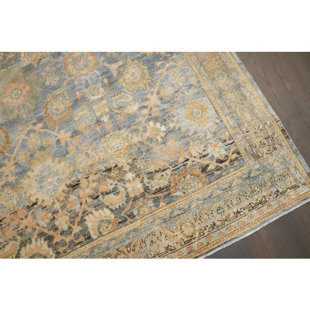 Postmodern Antique Zabihi Collection Persian Mahal Light Blue Field Rug - 7' x 10' For Sale - Image 3 of 12