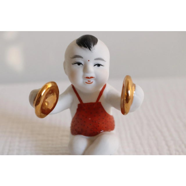 Chinese Bisque Porcelain Piano Babies Musical Figurines- Set of 3 For Sale - Image 12 of 13