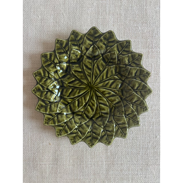 Set of 12, Lemon Leaf pattern majolica Salad Plates by SECLA. (see below for detail on this majolica manufacterer.) These...