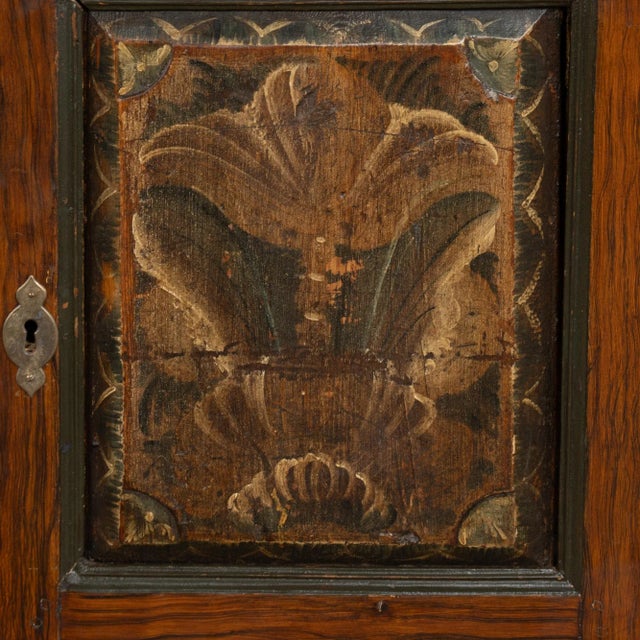 Original Hand Painted Swedish Dalarna Cabinet Cupboard Dated 1788 For Sale - Image 13 of 16