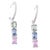Gemstone Natural multi sapphire 2.54cts & diamond 0.26cts earring in 14k gold For Sale - Image 7 of 18
