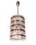 A magnificent five-tier chandelier composed of clear murano glass "triedi" prisms with amber spots, fixed on a white...