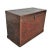 This early 20 century trunk is adorn with embossed objects and deep brown color and rich texture. Solid structure. It...