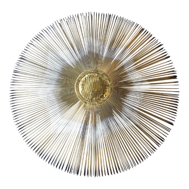 1970's Signed Casa Devall Starburst Wall Sculpture For Sale