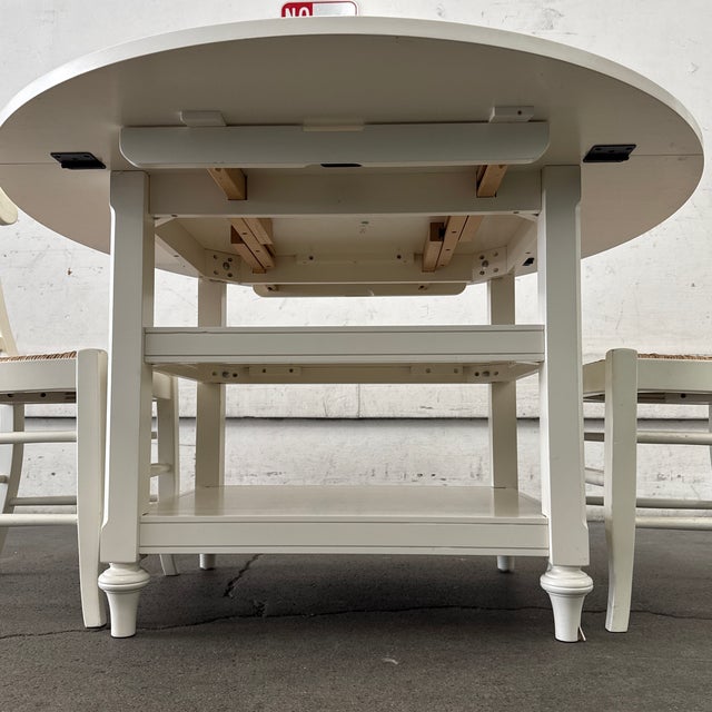 Pottery Barn Shayne Drop Leaf Table + Pair of Napoleon Side Chairs, Set of Three For Sale - Image 9 of 12