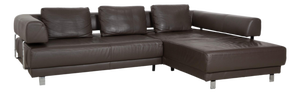 Brand Face Corner Sofa in Brown Leather from Ewald Schillig