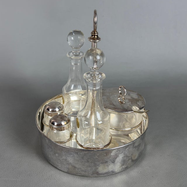 800 Silver and Crystal Oil and Condiment Cruet Set from Calegaro, 1970s For Sale - Image 4 of 18