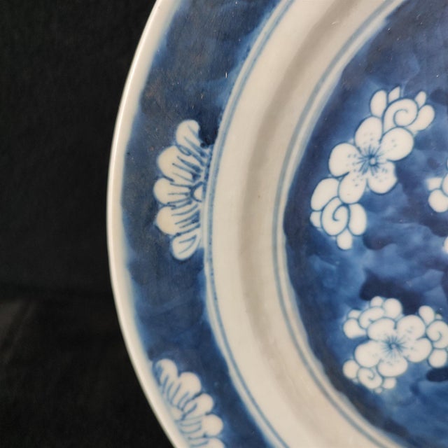Ceramic Chinese Ceramic Plate,Blue and White Porcelain Plate Hand Painted Plum Blossoms Pattern For Sale - Image 7 of 11