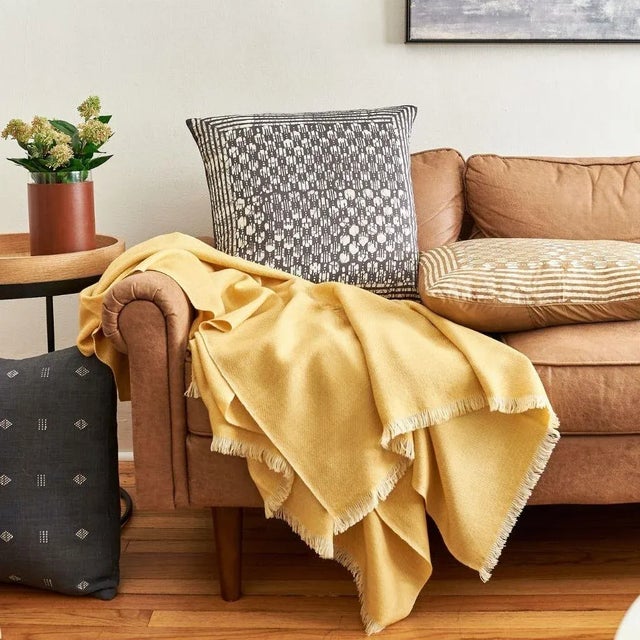 Contemporary Classic Oasis Charcoal Silk Pillow in Wax Block Print by Studio Variously For Sale - Image 3 of 7