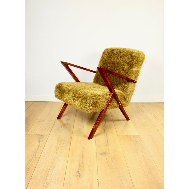 Vintage Olive Long Hair Loft Lounge Chair, 1970s For Sale - Image 12 of 12