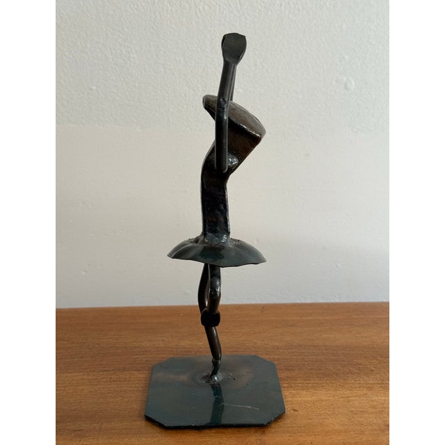 Late 20th Century Industrial Design Brutalist Metal Ballerina Sculpture of Railroad Spike For Sale - Image 4 of 11
