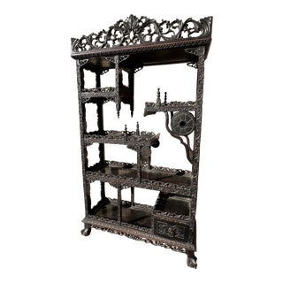 Chinese Hardwood Chippendale 'Curio' Etagere For Sale
