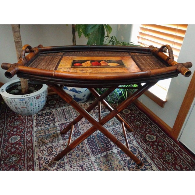 Florentine Style Bamboo Tray Table For Sale - Image 10 of 10
