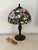 Vintage Mid 20th Century Tiffany Style Stained Glass Table Lamp For Sale - Image 9 of 11