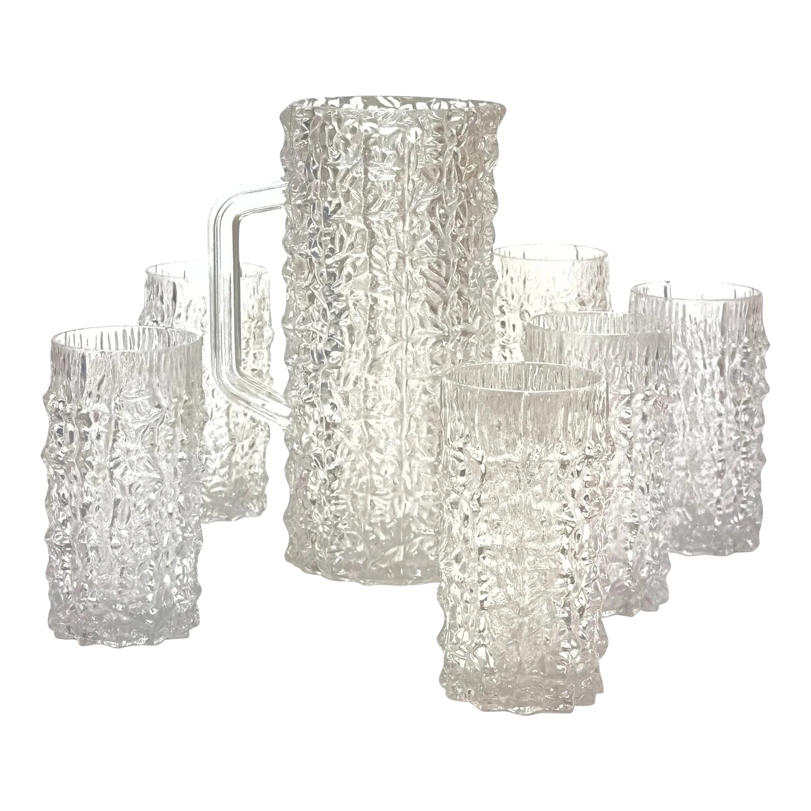 1980s Acrylic Highball Tumblers & Pitcher Set by Norse Products - 7 Pieces  | Chairish