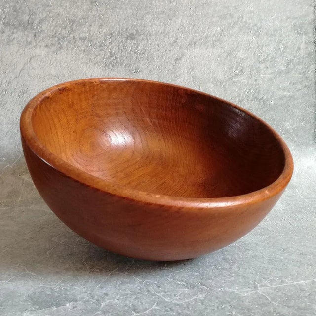 Brown Teak Bowl, 1960s For Sale - Image 8 of 11