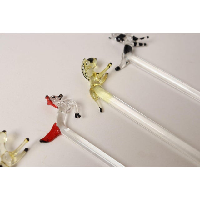 Set of Eight Vintage Blown Glass Animal Cocktail Stirrers With Box by Saxon For Sale - Image 15 of 17