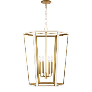 Alexa Hampton by Visual Comfort Studio Curt Medium Lantern, Matte White For Sale
