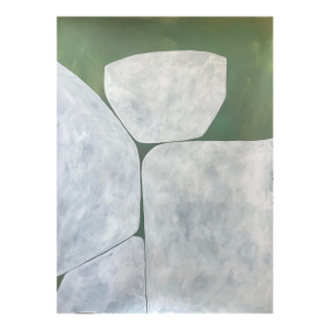 2026 " Cupola" Abstract Minimalist Painting on Cotton Paper Unframed by Artist r.k. Red