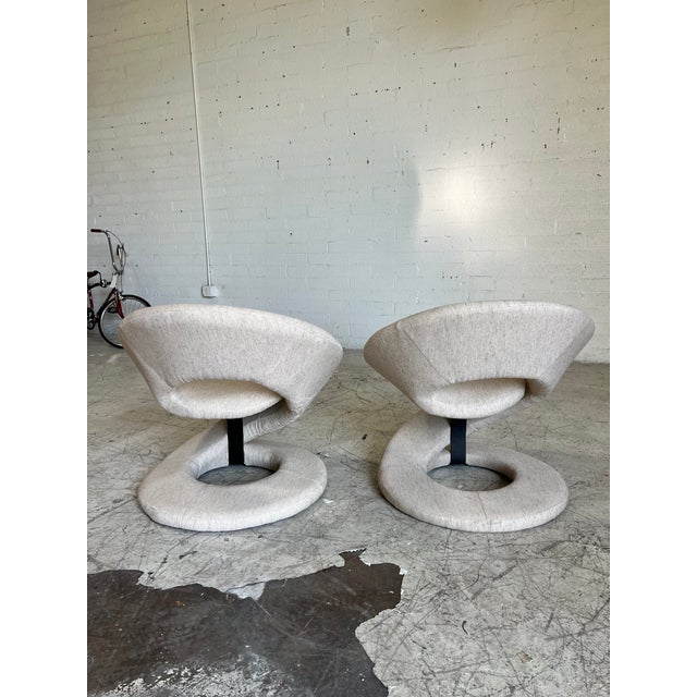 Vintage Postmodern Newly Upholstered Spiral Lounge Chairs - A Pair For Sale - Image 4 of 6