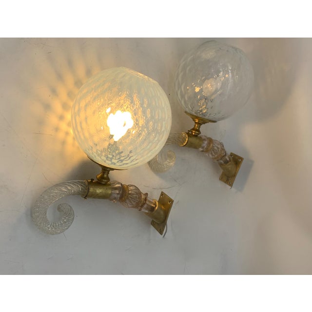 1960s Glass Wall Lights by Seguso, 1960, Set of 2 For Sale - Image 5 of 6