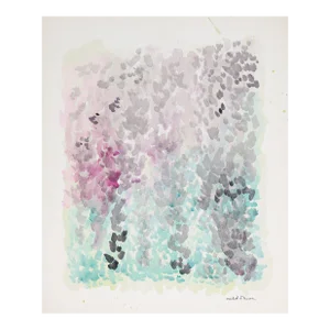Dotted Pink & Teal Color Field 1963 Watercolor