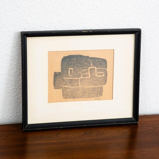 Artist: George Constant Block Print on Paper Untitled Date: C 1950s Size: 10.75 x 8.75 Initialed on bottom right About the...