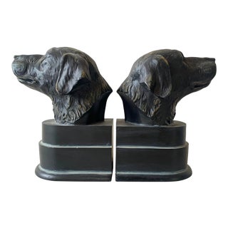 Vintage Resin Dog Bookends - a Pair For Sale