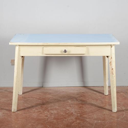 Mid-Century Kitchen Table with Light Blue Top, Italy, 1950s For Sale - Image 9 of 9