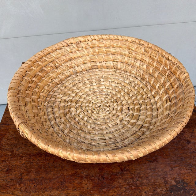 Farmhouse Antique American Woven Rye Straw Bowl, Circa 1900–1920s For Sale - Image 3 of 12