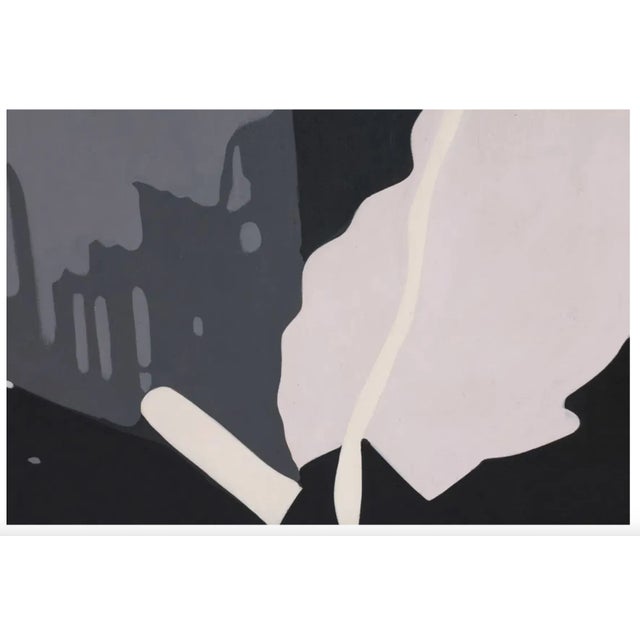 Metal Neil Anderson, Large Abstract Figural Hard Edge Op Art Oil on Canvas Painting in Dark Neutrals For Sale - Image 7 of 11