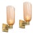 Modernist Hand-Blown Smoked Rose Murano Fluted Glass Sconces With Brass Fittings For Sale