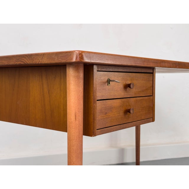 Vintage Teak Desk with Drawers, 1960s For Sale - Image 14 of 18