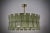 Mid-Century Murano Green Art Glass and Brass Round Chandelier For Sale - Image 10 of 11