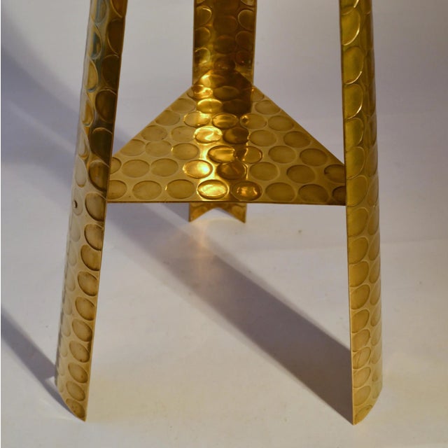 Metal Large Brass Floor Candle Holder, 1950s For Sale - Image 7 of 8