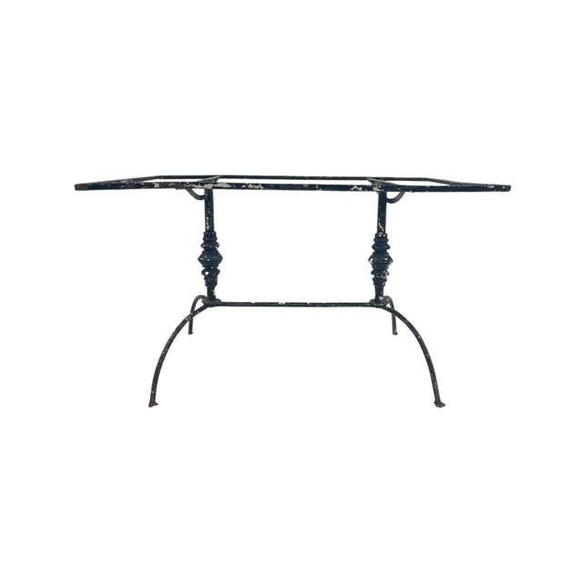 Black Wrought Iron Patio Table and Chairs For Sale - Image 8 of 11