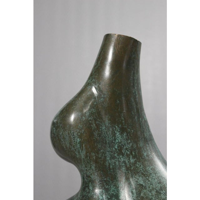 Metal Large Patinated Abstract Anthropomorphic Sculpture, 1970s, Bronze For Sale - Image 7 of 16