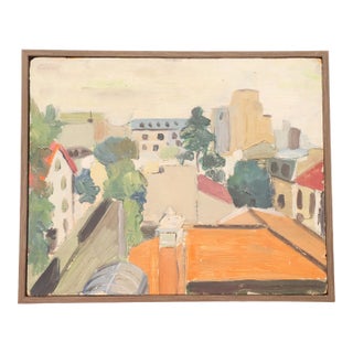 20th Century French Rooftops Painting For Sale
