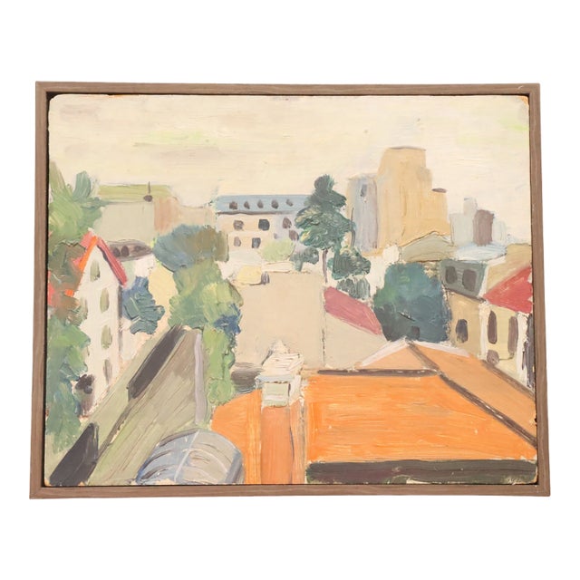 20th Century French Rooftops Painting For Sale