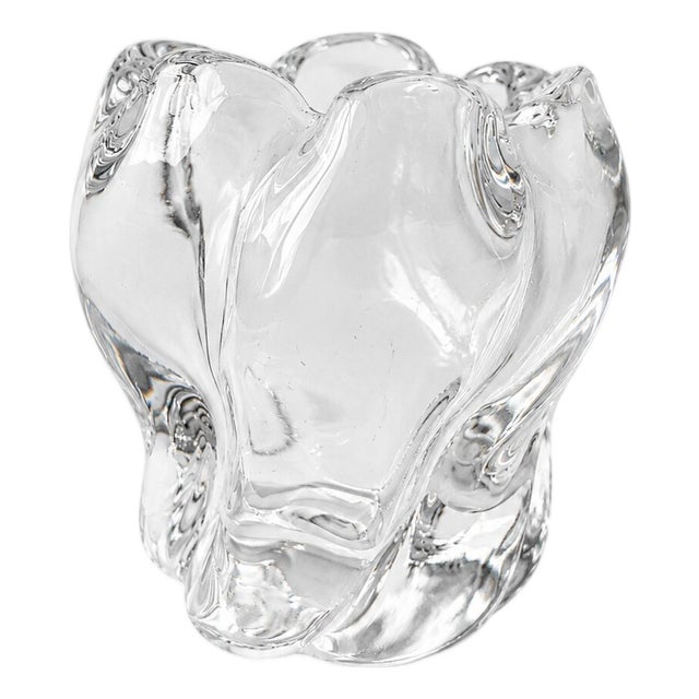 Crystal Glass Vase by Edvin Öhrström for Orrefors, 1940s For Sale