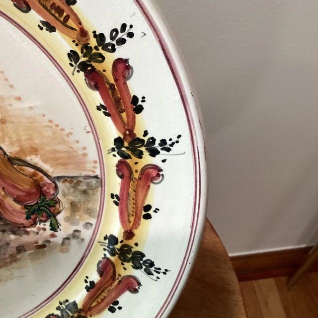 Late 20th Century Ceramiche Giovanni Saldarerelli Giant Serving Platter Hand Painted Italy Signed For Sale - Image 4 of 7