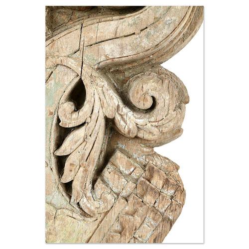 Wood Indian Wooden Architectural Element on Base For Sale - Image 7 of 9