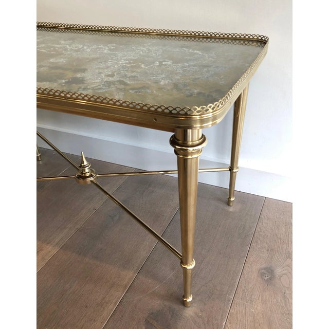 Brass 1940s Maison Ramsay Brass & Oxidized Brass Top Coffee Table For Sale - Image 8 of 13