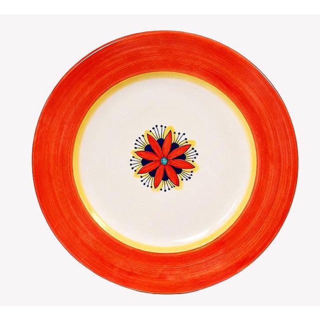 2020s Intreccio Red 4-Piece Place Setting | Hand-Painted Italian Dinnerware From Deruta For Sale - Image 5 of 12