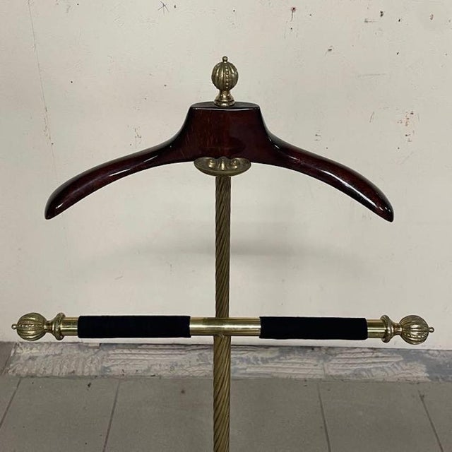 Metal Brass and Wood Valet Stand from Maison Jansen, 1950s For Sale - Image 7 of 10
